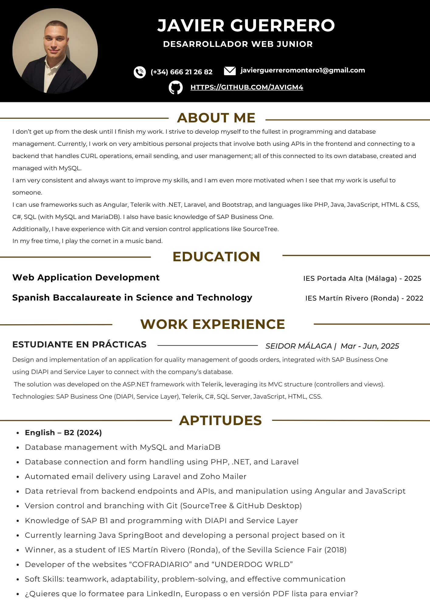 CV English — Javier Guerrero Montero